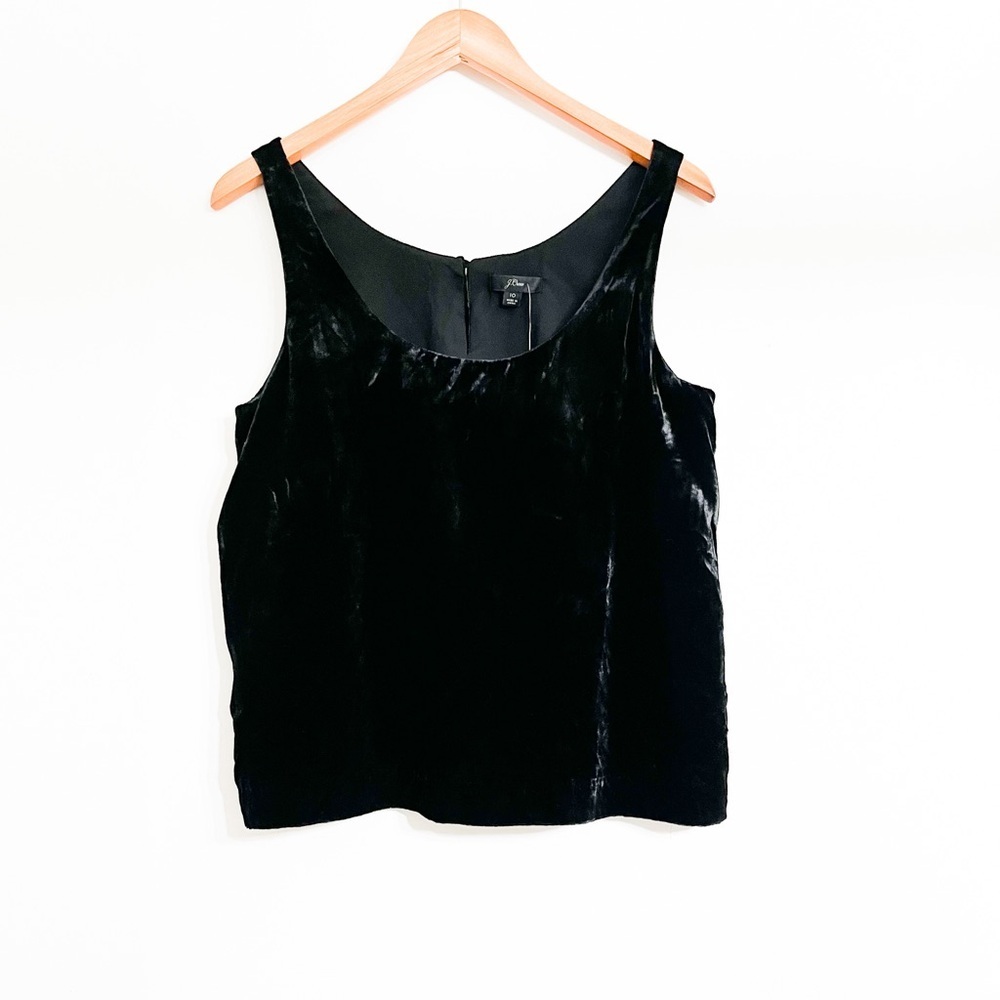 J.Crew Women’s Velvet Black Tank Top Size 10 Fully Lined